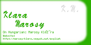 klara marosy business card